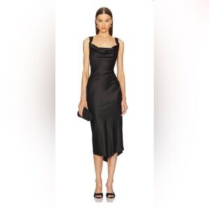 Michael Costello x REVOLVE Kylen Midi Dress in Black